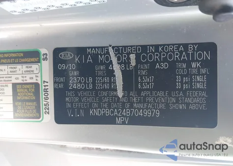 2011 Kia Sportage Lx from USA, damaged, VIN KNDPBCA24B7049979